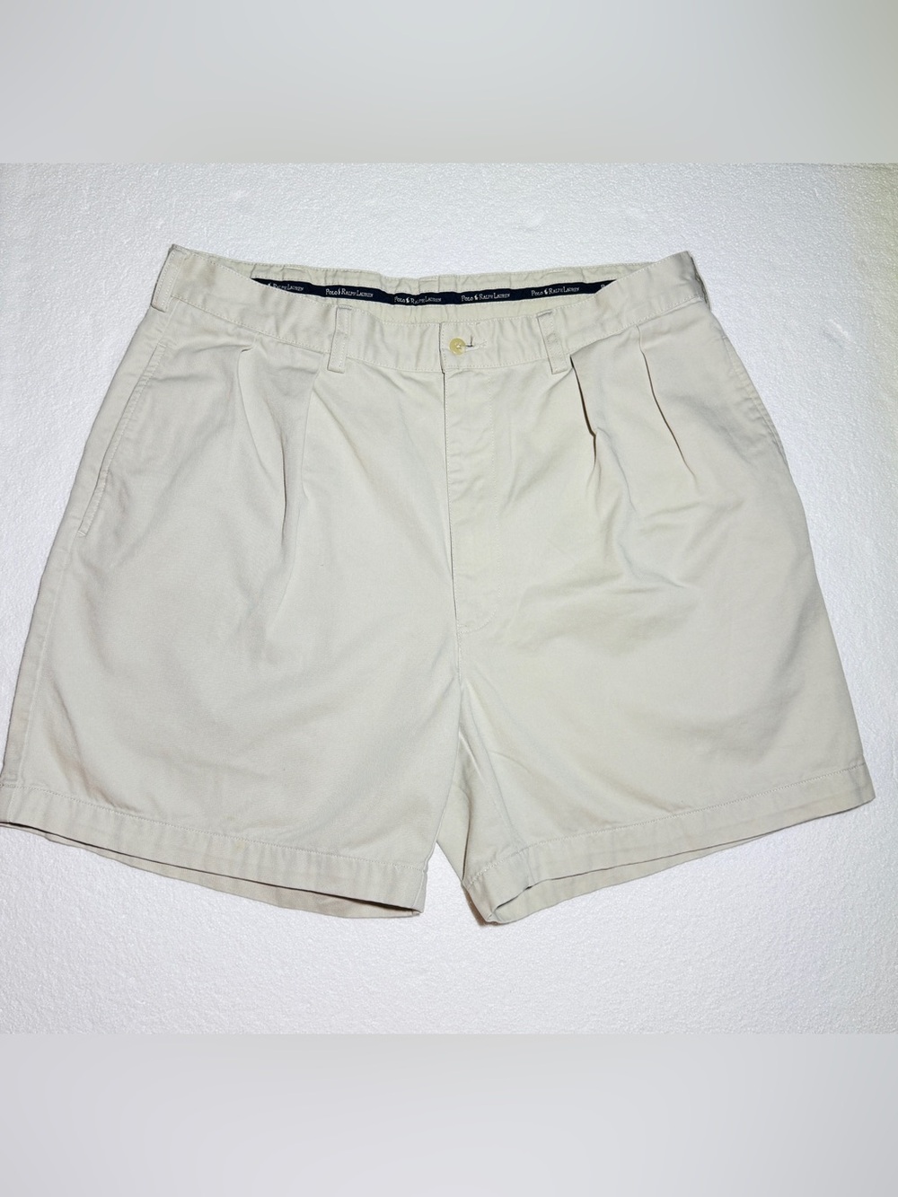 Polo by Ralph Lauren VintagecMen’s Flat Front Khaki Tan Shorts “Andrew Short” 36